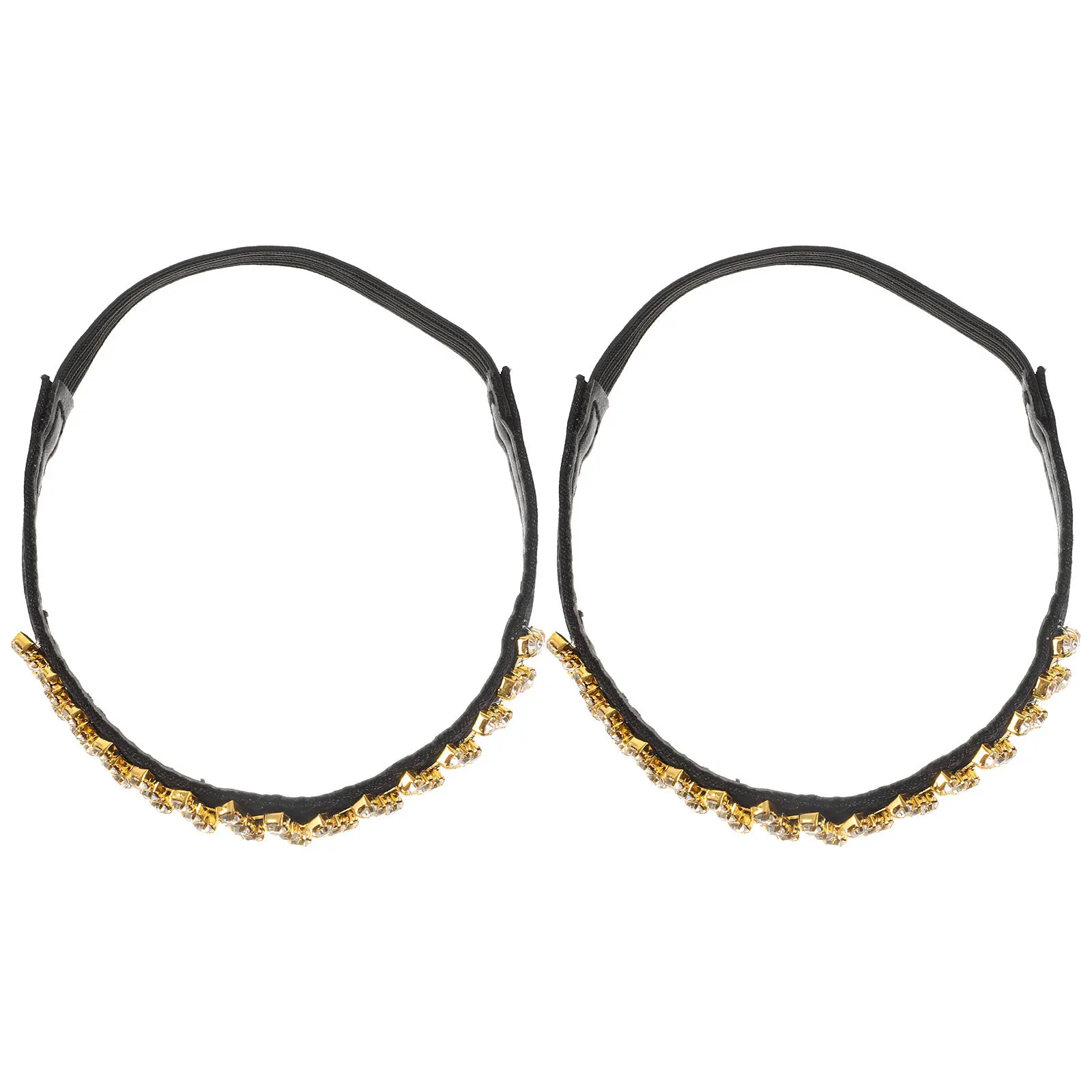 1 paire de chaussures élastiques à talons hauts, sangle antidérapante, sangle de cheville en strass, bande de chaussure détachable, sangles de talon pour femmes