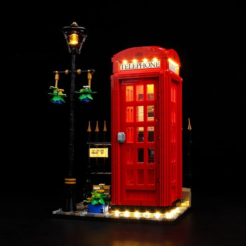 Nenhum modelo de conjunto de iluminação LED adequado para ideias de caixa de telefone LEGO Red London 21347 (excluindo blocos de construção)