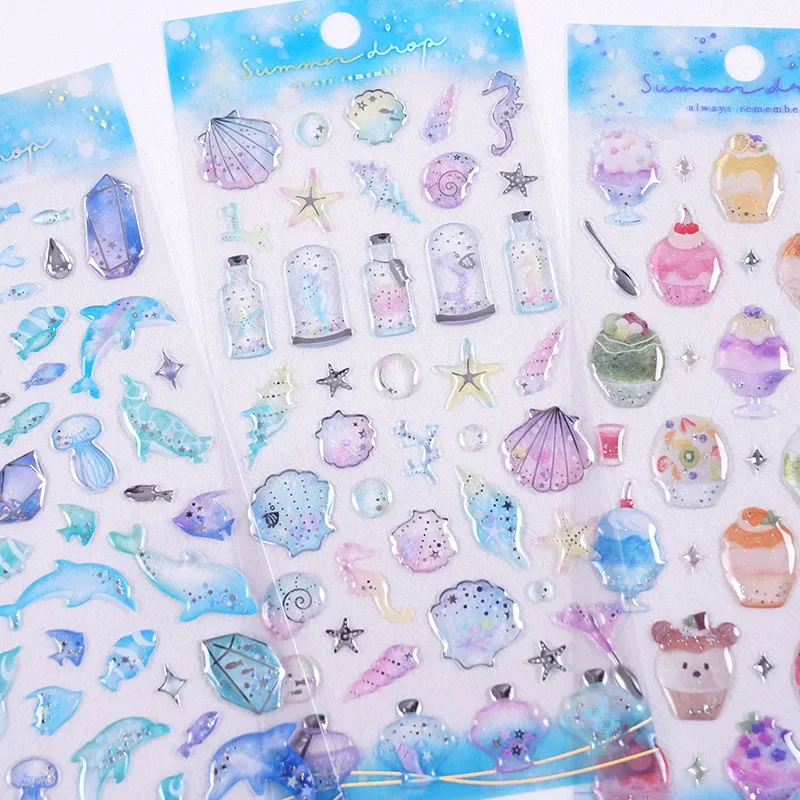

1 pc Cartoon Candy Crystal Stickers Scrapbooking Diy Journal Stationery Sticker Cute Deco School Supplies