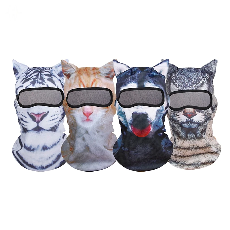 Animal Print Ice Silk Balaclava Breathable Quick Dry Sun Protection Face Cover For Motorcycle Cycling Fishing Outdoor Accessorie