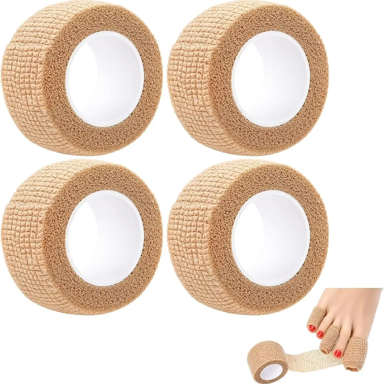 4PCS Wide Elastic Self- Adhesive Bandage Finger Tape,Wrap Bandages for Wrist and Ankle for Chair and Table Legs