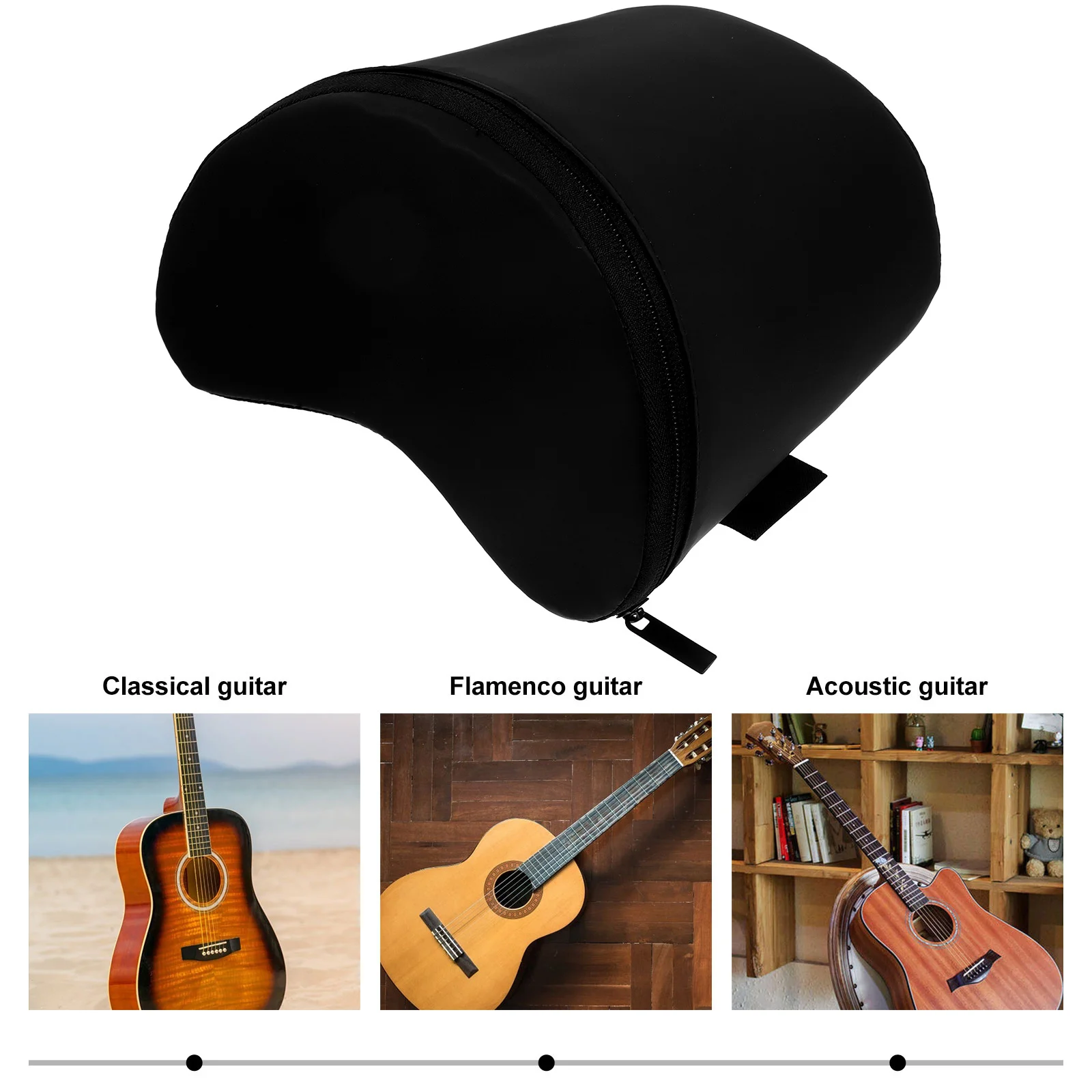 

Guitar Bass Pad Black Durable Cover Contoured Cushion Comfortable Built-in Sponge for Guitar Players Bass Cushion
