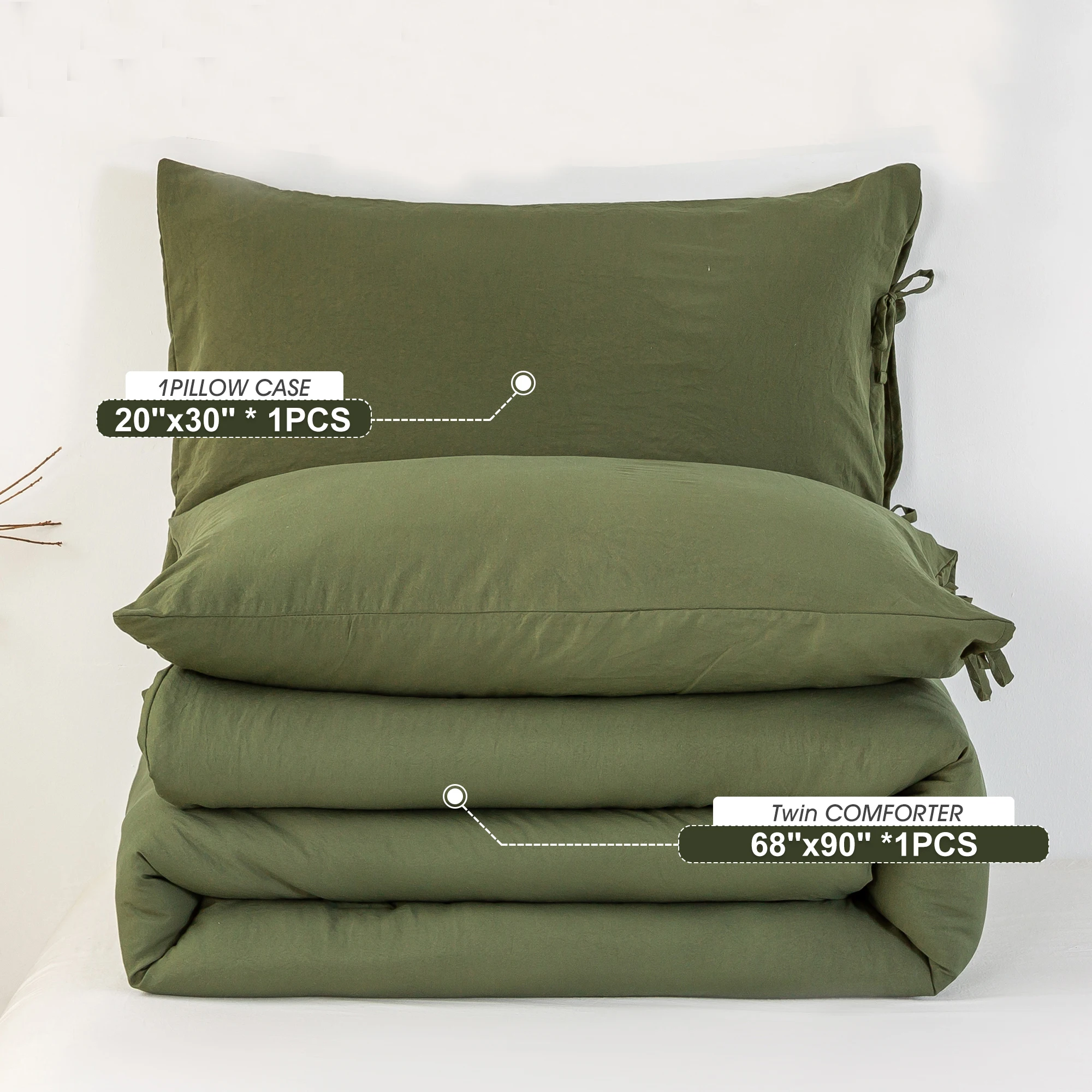 

Dark Olive Green Bed Comforter Queen Set Cozy Comfy Down Alternative Bedding Blanket Comforter Set Warm for All Season