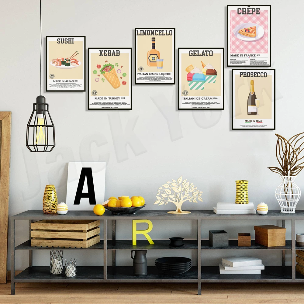 ليكر الليمون الإيطالي، الآيس كريم، الكباب التركي، رامين، سوشي، يلتف، البطاطس المقلية، الإفطار الفرنسي، ملصق كوكتيل بروسكو #3