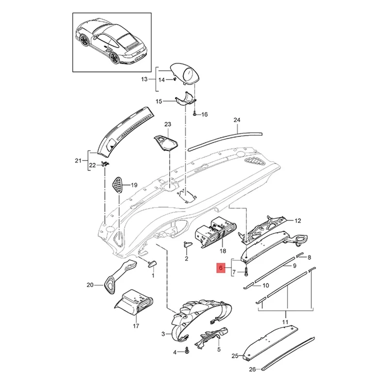 MACH-RH フロントインストルメントカップホルダー 99155219401 ポルシェ 997 987 991 ボクスター ケイマン 05-12 ダッシュドリンクホルダー 99755229403/2 Par