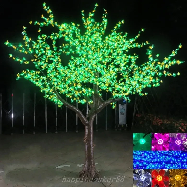 6-color LED شجرة زهر الكرز ضوء LED ضوء شجرة اصطناعية 3456 LED لمبات 3m ارتفاع 110/220VAC فناء جو الديكور