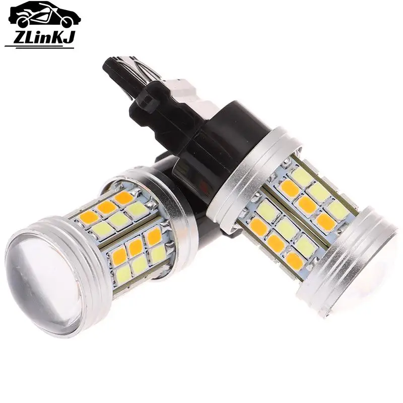 2pcs 12V DC 5W Led Bulb DRL 3157-2835-45SMD Led Auto Lamp Dual Color T25 3157 LED Turn Signal Light