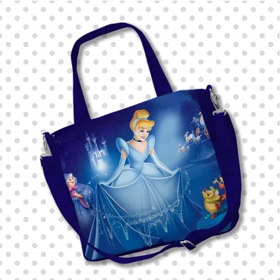 Disney Princess cenerentola Anime borse a tracolla personalizzate Cartoon Shopping Bag Casual Tote Storage Handbag Gift