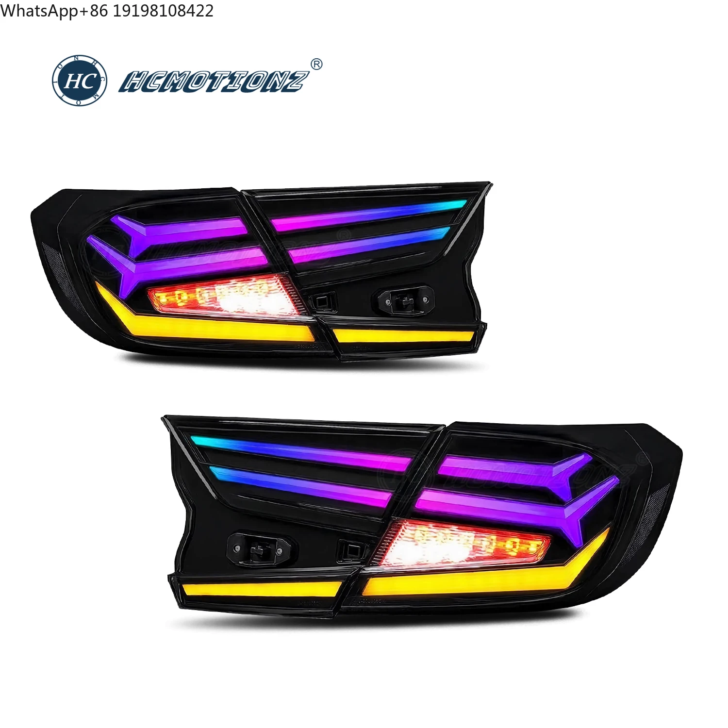 

Задние фонари HCMOTIONZ для Honda Accord 2018-2022, полностью светодиодные, с анимацией при запуске (DRL)