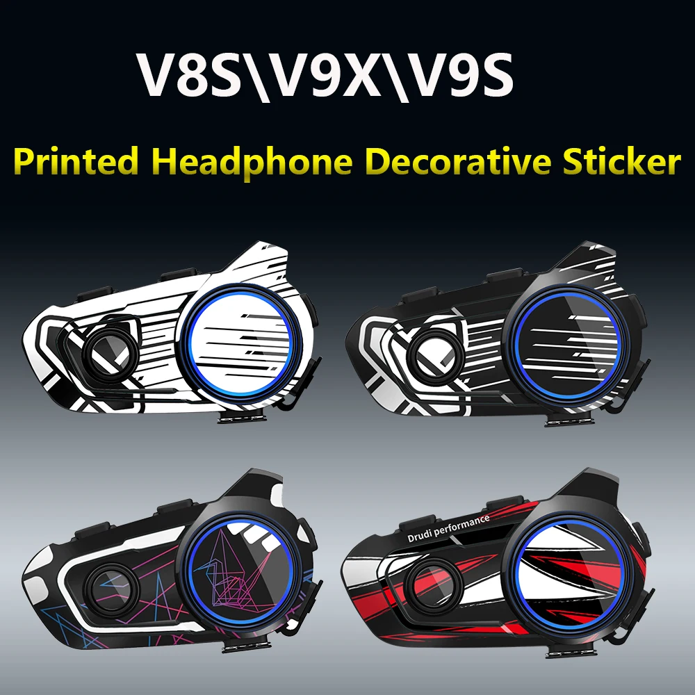 For VIMOTO V8S V9S V9X Motorcycle Bluetooth Headphones Waterproof Stickers Shell  Decorative Protective Decals