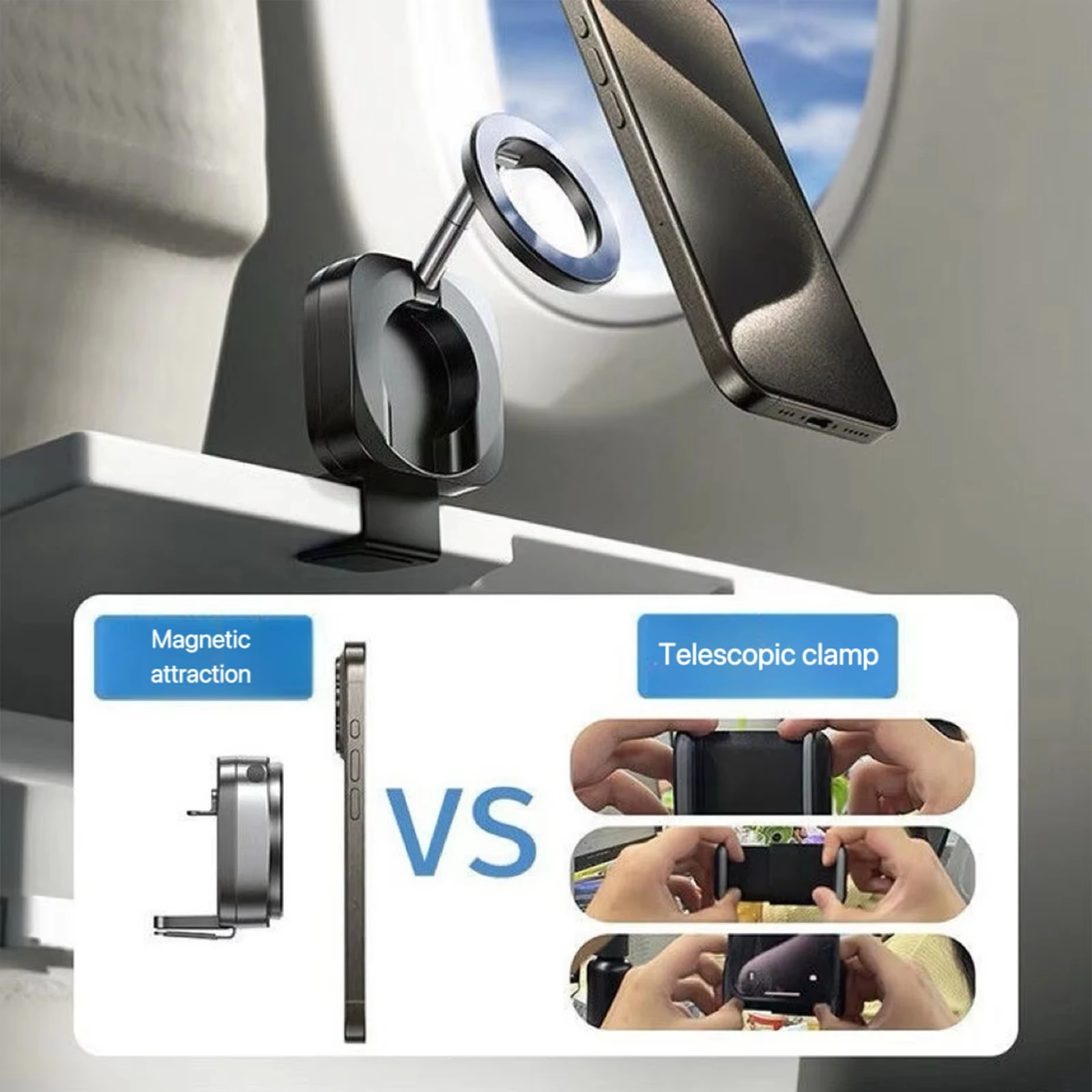 Magnetic Phone Mount Car Phone Holder Mount For Backseat Foldable Smartphones Stand For Calling Navigation GPS Video Recording - view 3