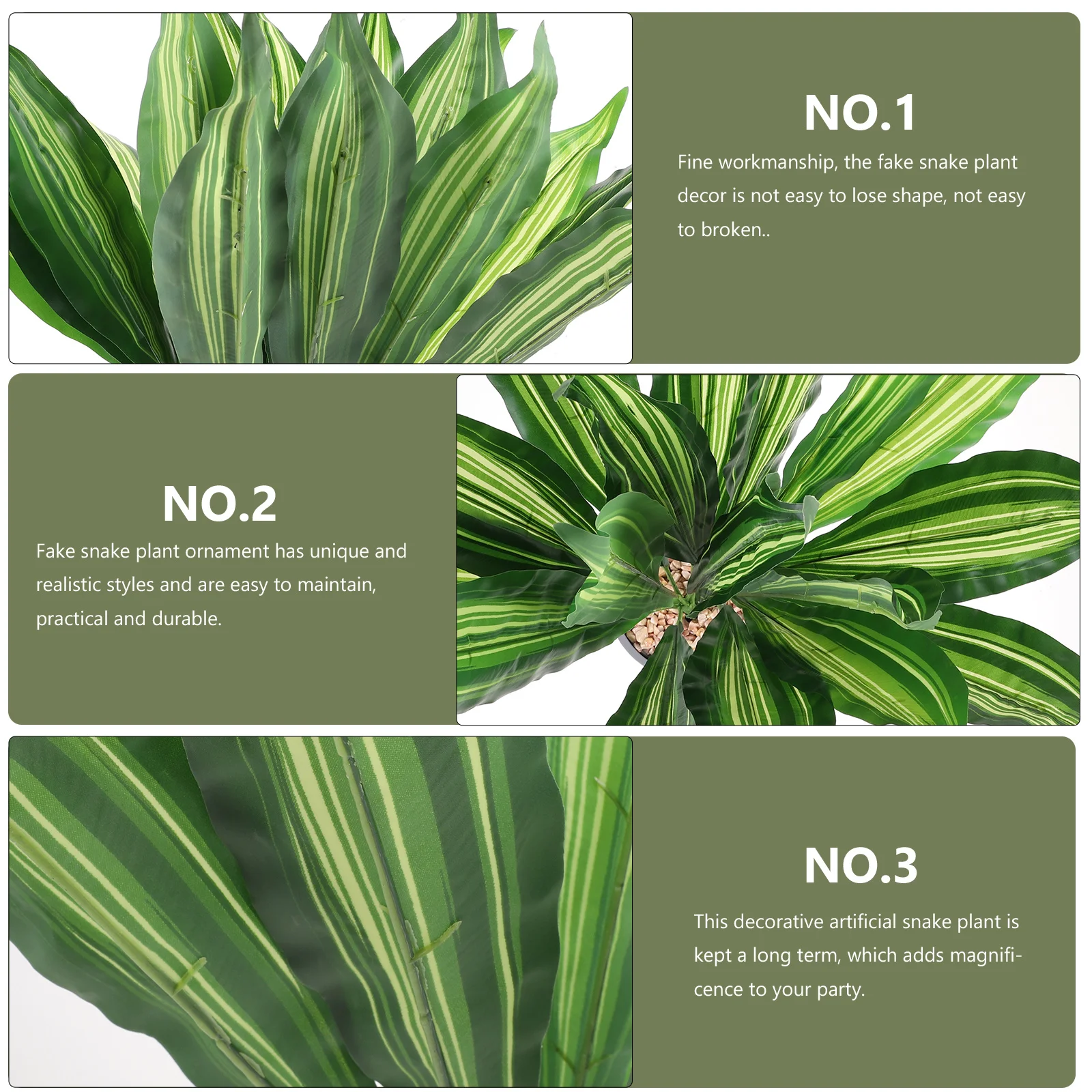 

2pcs Lifelike Artificial Snake Plant Sansevieriafaux Plants Decoration For Home Office Wedding Party Decorative Snake Plant Fake