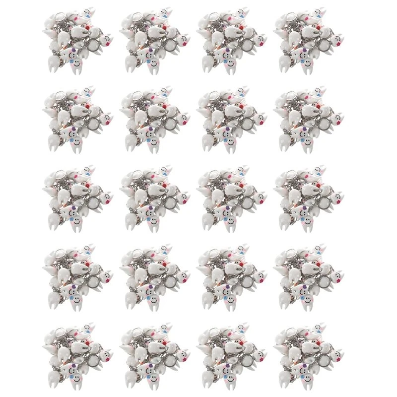 400 Pcs Keychain Key Ring Hang Tooth Shape Cute Gift