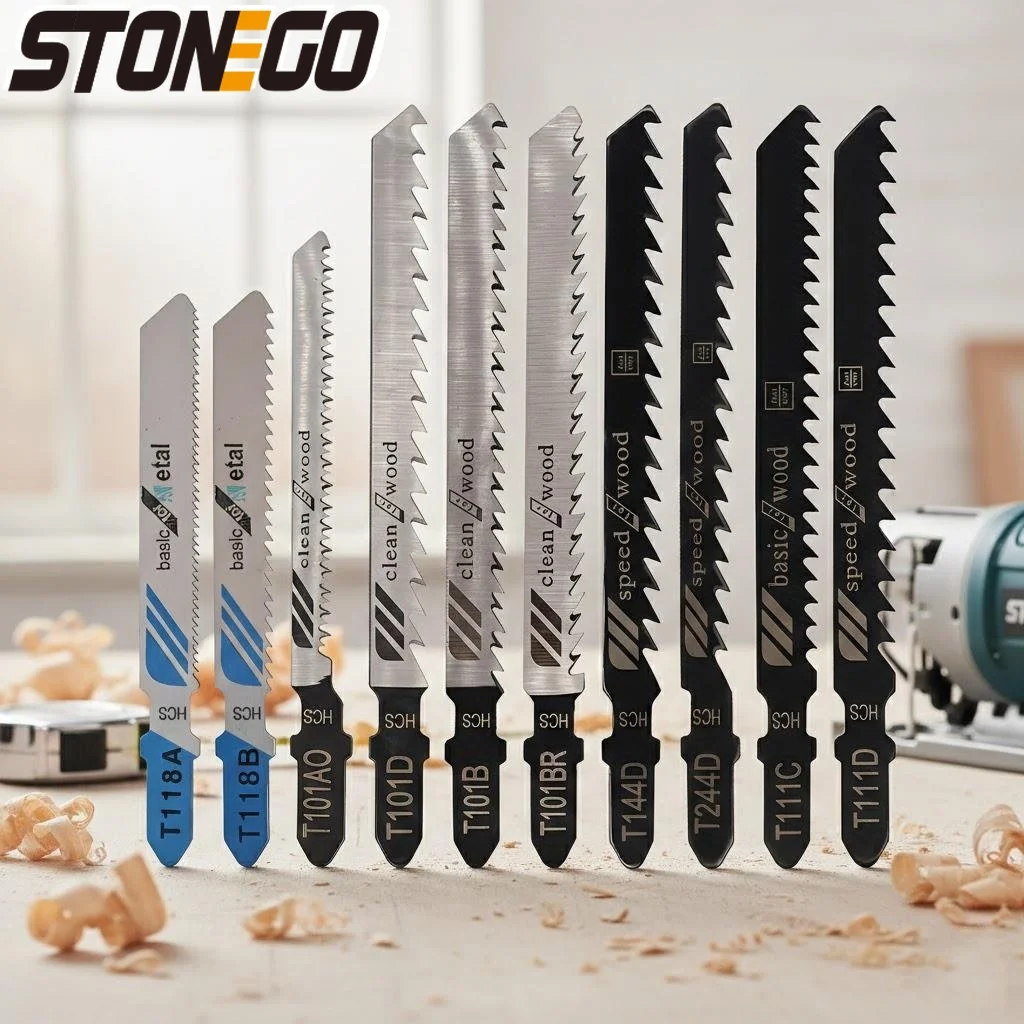 

10PCS High Carbon Steel Jigsaw Blades Set Fine Coarse Teeth Wood Metal Plastic Cutting Reciprocating Saws