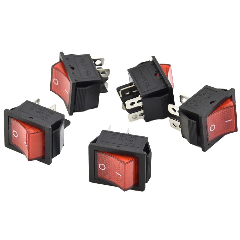 5 قطعة جودة عالية 2 موقف مستطيلة الروك التبديل محطة 4 دبوس أحمر/أزرق/أخضر/برتقالي/أسود 16A @ 250VAC #1
