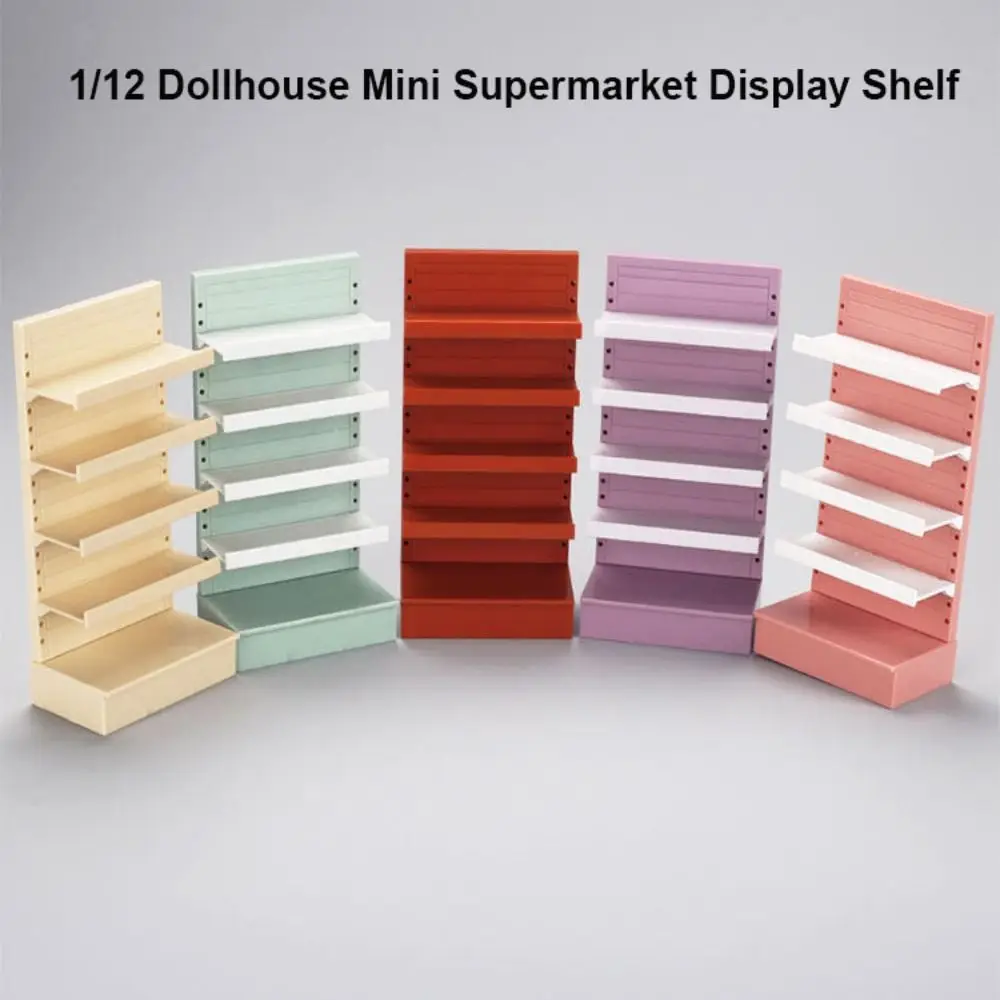 

High Quality Mini 1/12 Dollhouse Cabinet 8*5*16.8cm Plastic Supermarket Display Shelf 5 Colors Miniature Furniture Accessories