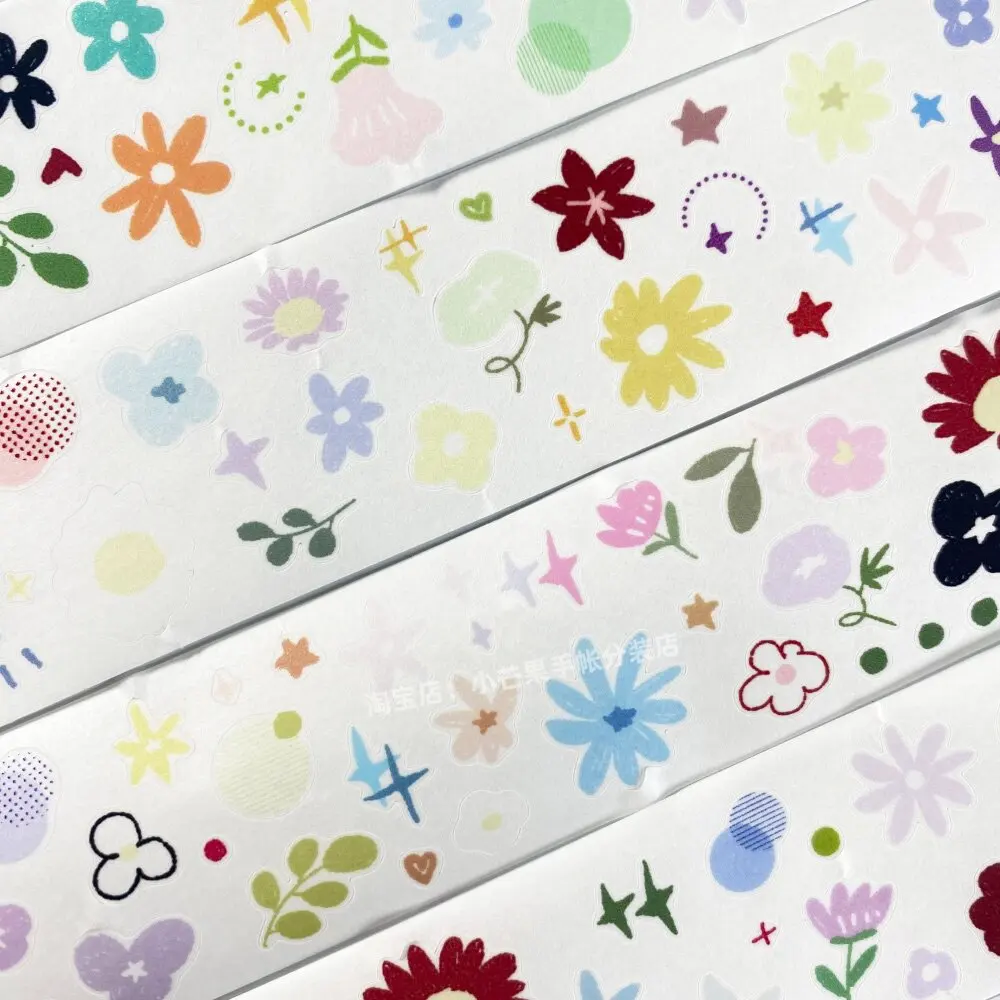 Spring Flowers Universal Bubble Machine Fresh Sunlight Leaves PET Washi Tape Stickers PET Scrapbooking Phone Case Decor