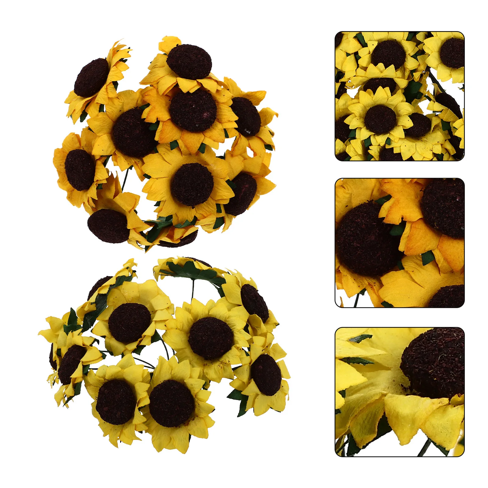 

200 Pcs Simulated Sunflower Decorations Craft Diy Decorative Flowers Faux Bouquet Accessories Artificial