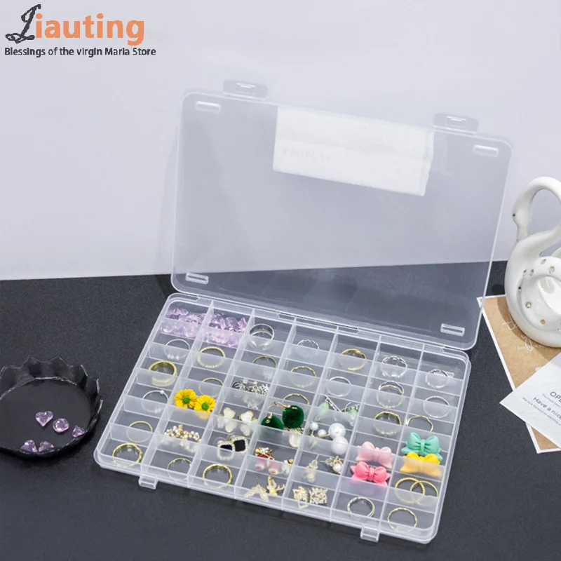 42 Grid Transparent Nail Art Empty Storage Case Box Nail Glitter Rhinestone Crystal Bead Display Accessories Container Box