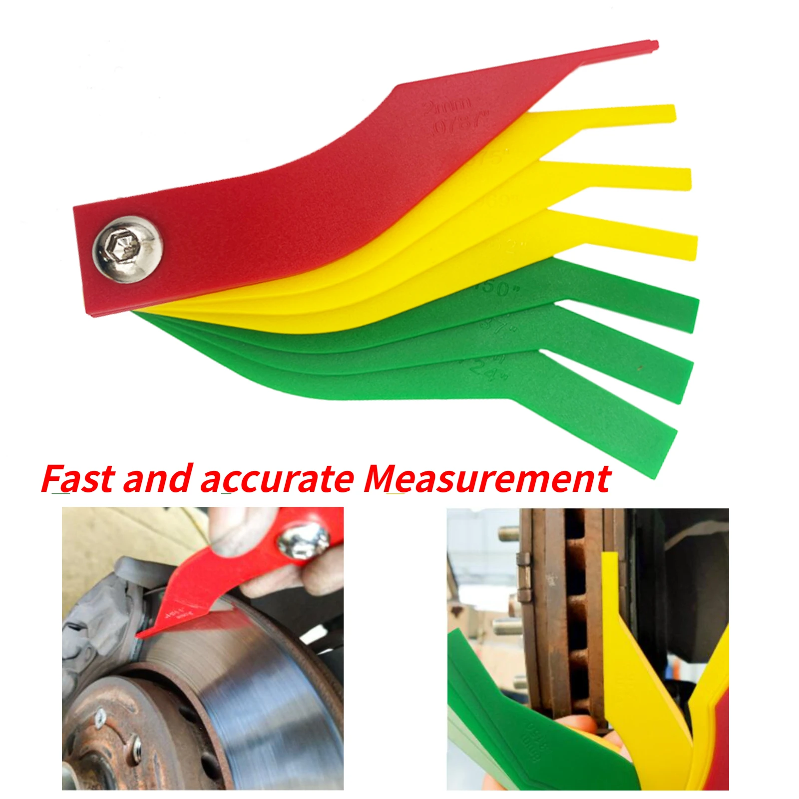 범용 자동차 브레이크 패드 두께 게이지 측정 눈금자 테스트 도구, 브레이크 진단 도구 테스터, 자동차 액세서리 