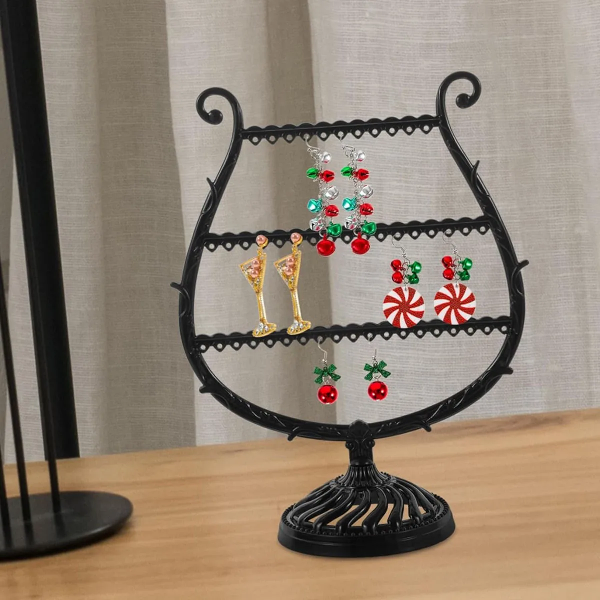 1 قطعة-النبيذ الزجاج القرط عرض الرف القرط مجوهرات عرض الرف رف المجوهرات