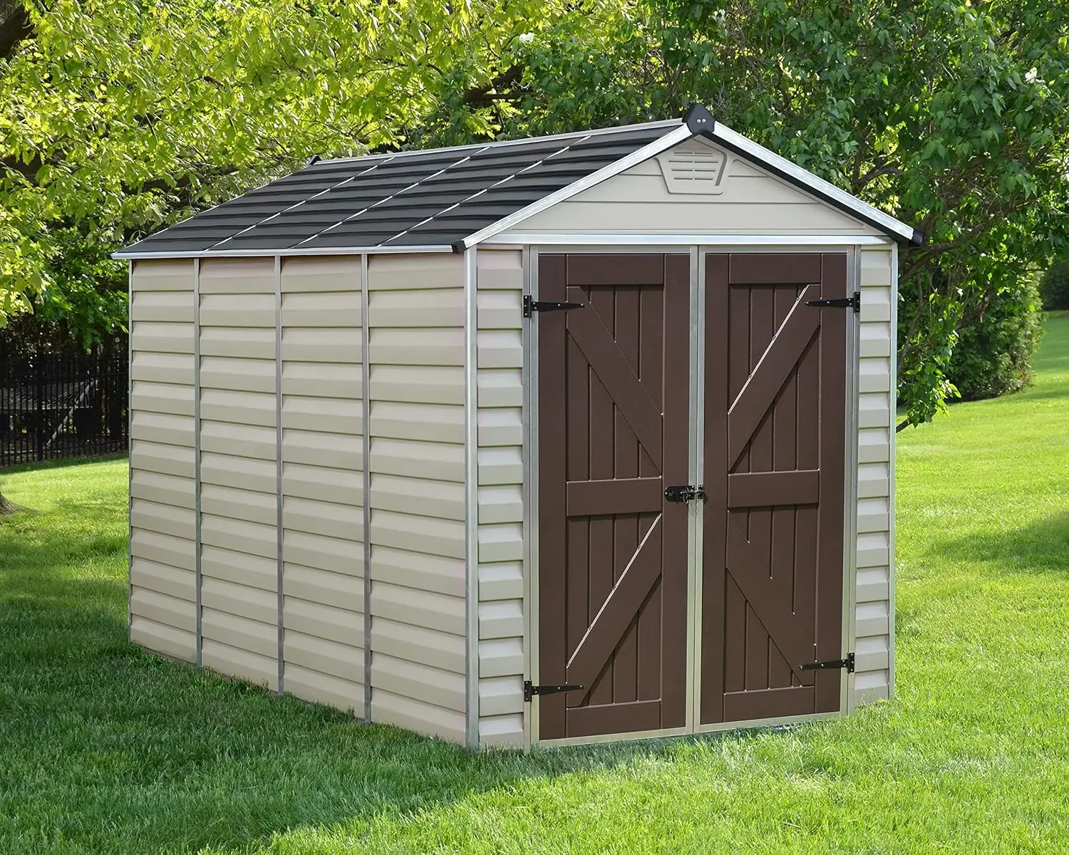 6x10x7ft Outdoor Storage Shed with Skylight & Lockable Door for Backyard Garden Tool Organization, Customized