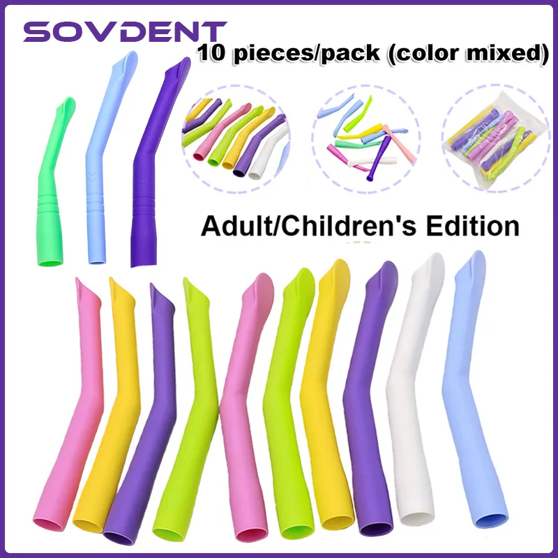 10pcs Dental Autoclavable Strong Suction Tips Dental Duckbill Evacuation Tips Aspirator Saliva Tube Suction Tips Oral Care Tool