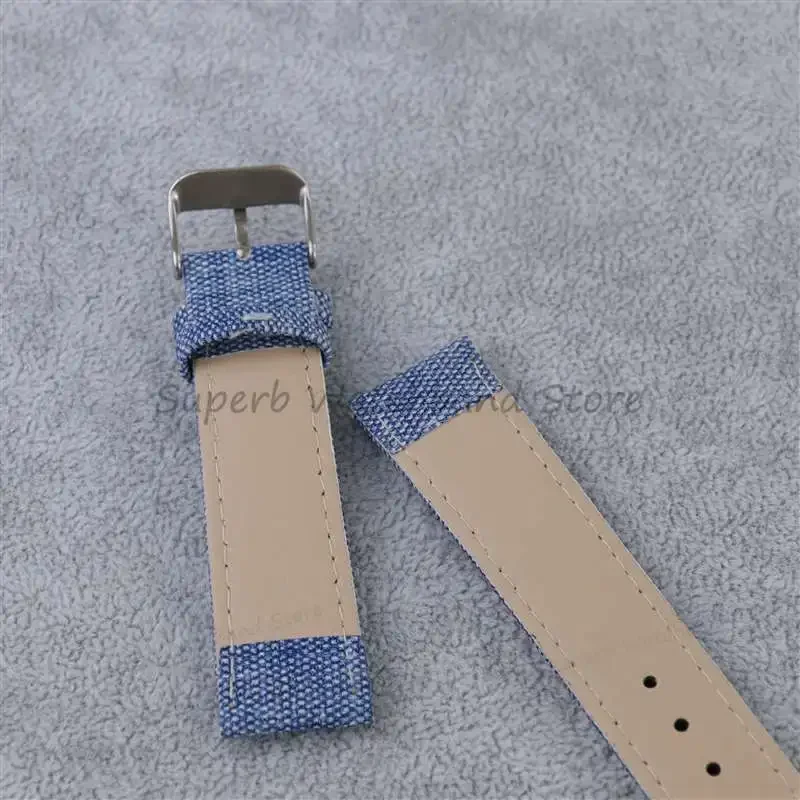 10 12 14 16 18 20 22mm Vintage Denim Pattern Watch Strap Soft Band for Men Women Universal Bracelet Watch Accessories