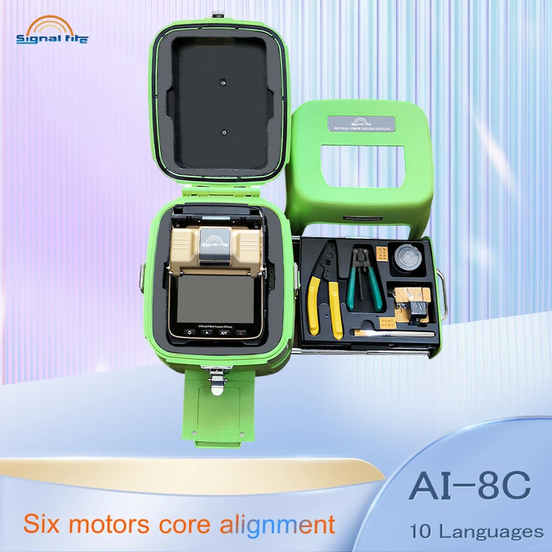 AI-8C Signal Fire Automatic Optical Fiber Fusion Splicer Intelligent FTTH Optic Fiber Welding Splicing Machine AI-8C
