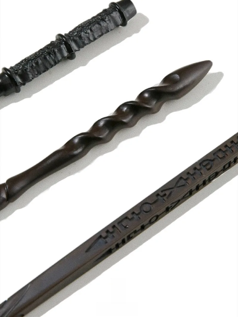 2PCS Black Resin Decorative Wand Cosplay Photography Prop Stage Performance Teaching Stick
