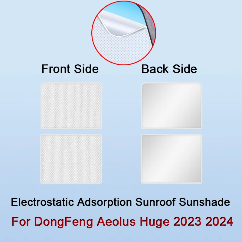 For DongFeng Aeolus Huge 2023 2024 Electrostatic Adsorption Car Roof Sunshade Skylight Blind Shading Windshield Sunroof Cover