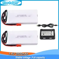 RadioLink RC8X 8CH Transmitter Lipo Battery 7.4V 2800mAh 8C JST plug with charger for RC Vehicle Model RC6GS 4GS Gun Radio