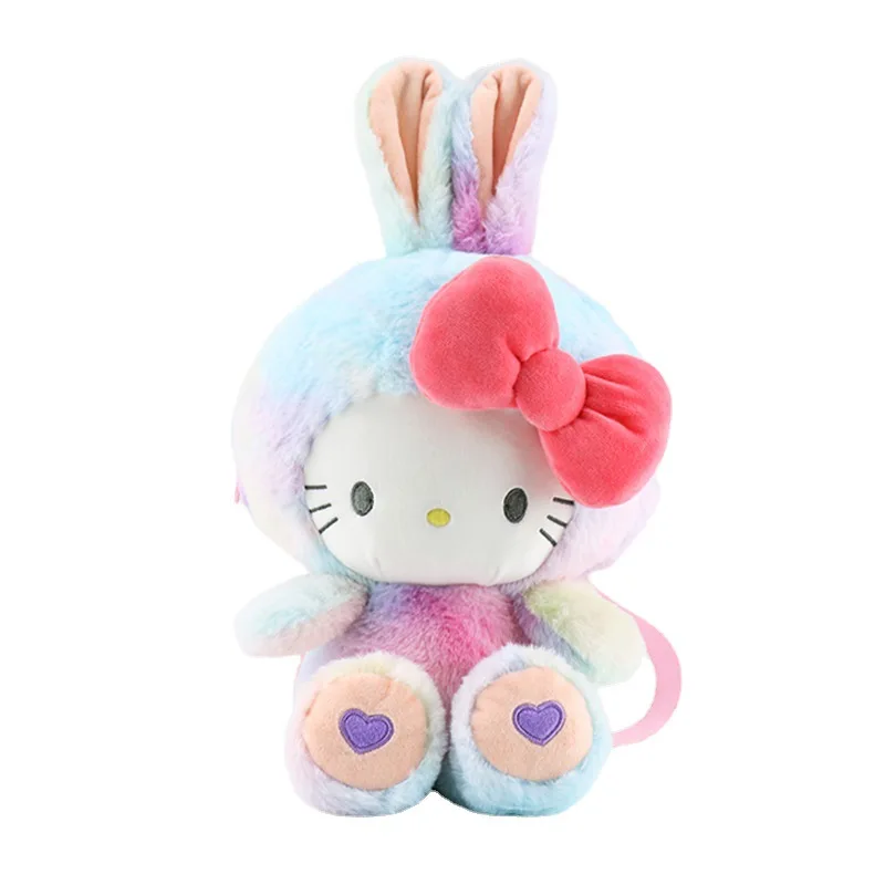 Sanrio original anime kawaii recheado kuromi brinquedo de pelúcia mochila anime macio pelúcia apaziguar meninas boneca brinquedos mochila presente perfeito