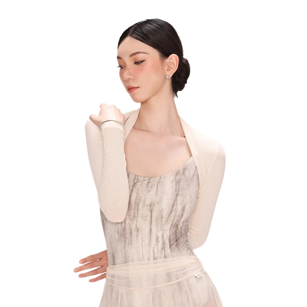 رداء رقص الباليه للنساء فستان ممارسة الجمباز أداء فستان الكبار الهوائية اليوغا فستان الكتف حامي كم طويل Camback #6