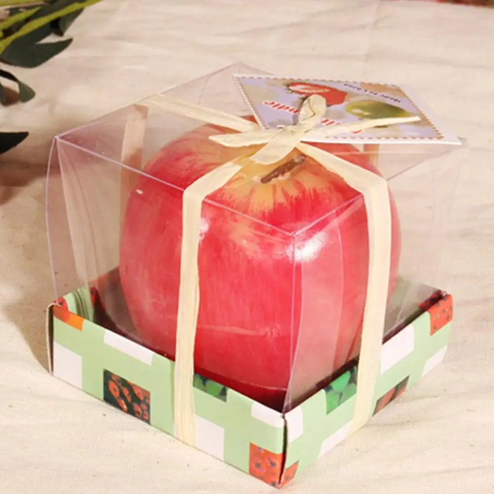 شمعة التفاح عيد الميلاد الاصطناعية الإبداعية ثلاثية الأبعاد على شكل أبل شمعة الهدايا الروائح شمعة لعيد الميلاد ديكور المنزل للطاولات #2