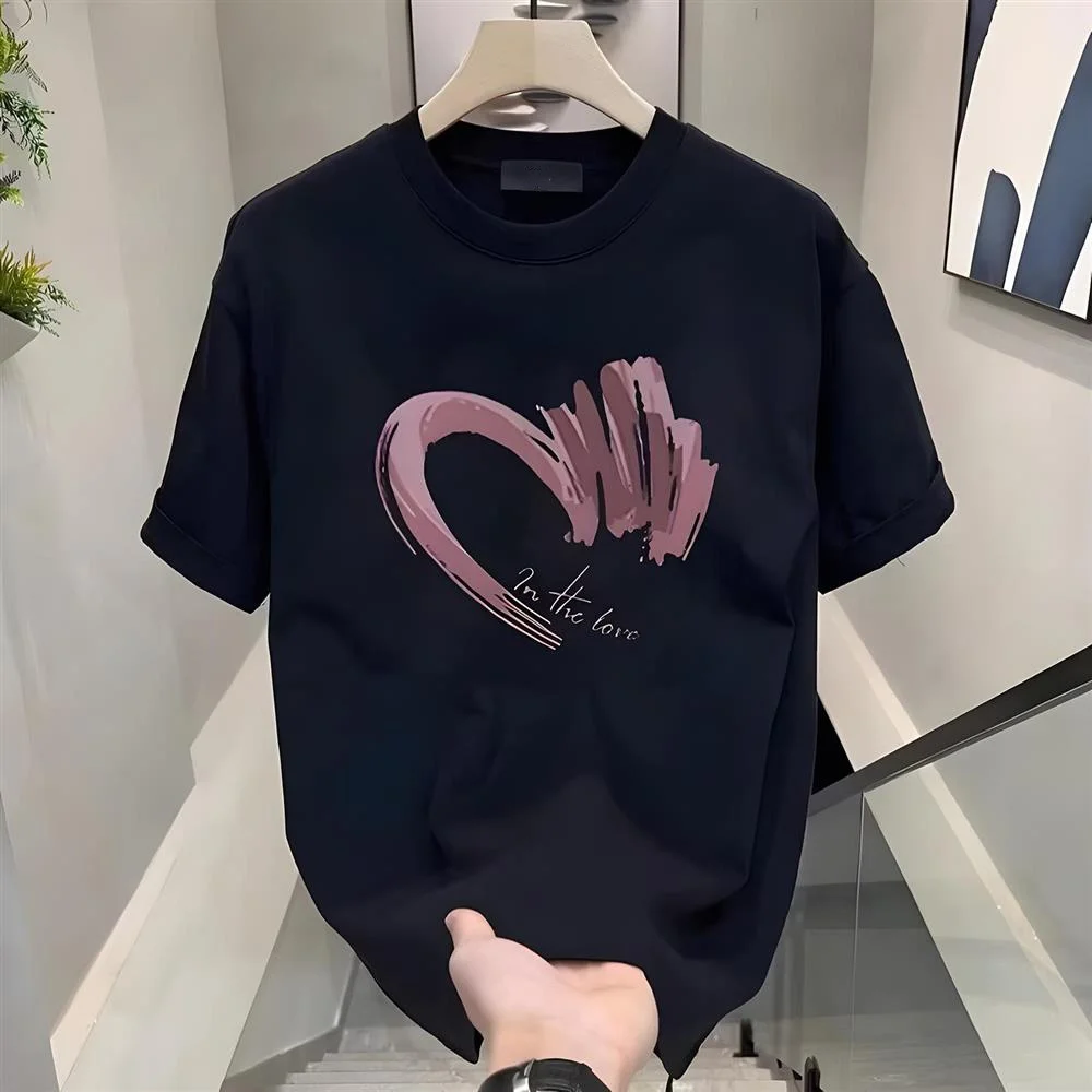 

American Luxury ex ort Sve T-irt Couple Tops Brand End-of-Line Bule Cool Sle round Ne Regular Fit Faionabl...