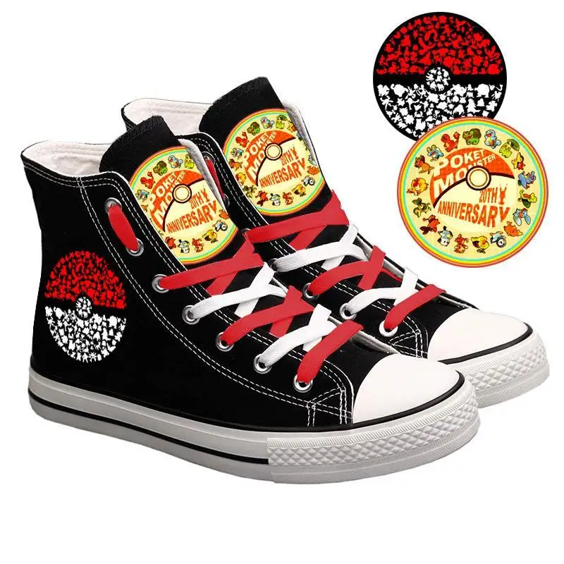 2024 new Canvas plus size Female Pikachu Korean Version Casual Women's Shoes man Breathable Student black Shoes