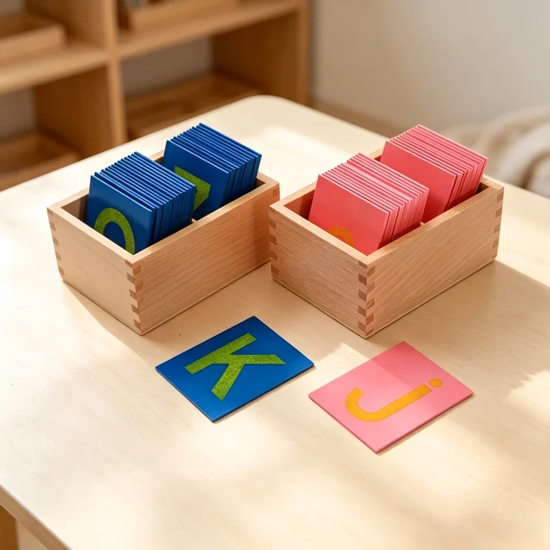Montessori Sandpaper Letters Lower N Capital Case Print Alphabet Puzzles Language Materials Educational Learning Toys Kids Game