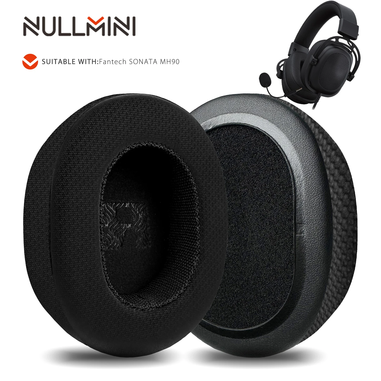 Nullmini Replacement Earpads for Fantech SONATA MH90 Headphones Cooling Gel Ear Pads Cushion Earmuffs Sleeve Headband