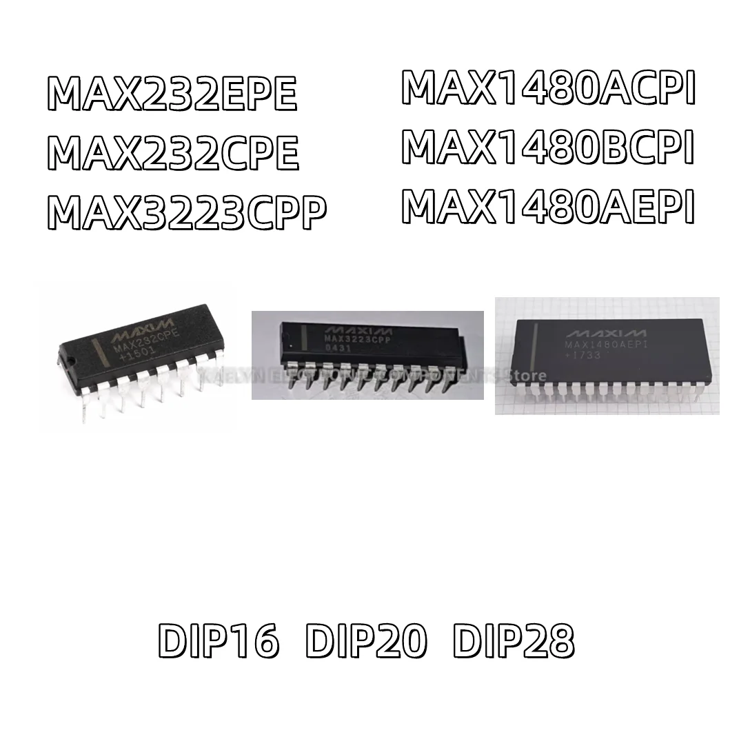 5PCS/LOT MAX232 MAX232EPE MAX232CPE DIP16 MAX3223CPP DIP20 RS232 MAX3223 MAX1480ACPI MAX1480BCPI MAX1480AEPI DIP28