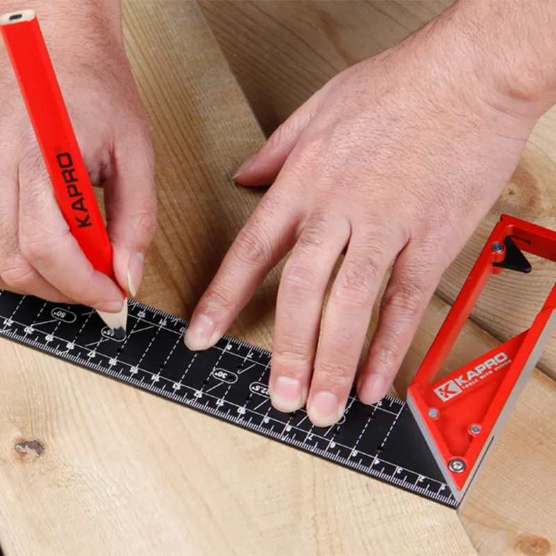 Woodworking Right Angle Ruler, 45-Degree Multi-Angle Marking Gauge, 3MM Thickened Aluminum Alloy, High-Precision Universal Tool