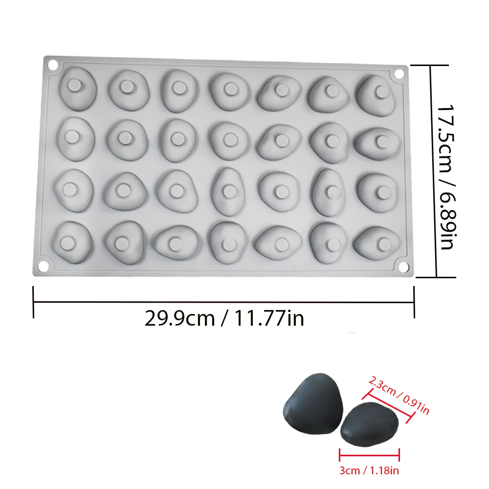 28 cell Pebbles Design Ice Cube Mold Silicone Chocolate Mold DIY Home Decoration Mold Whiskey Wine Candy Soap Kitchen Tool