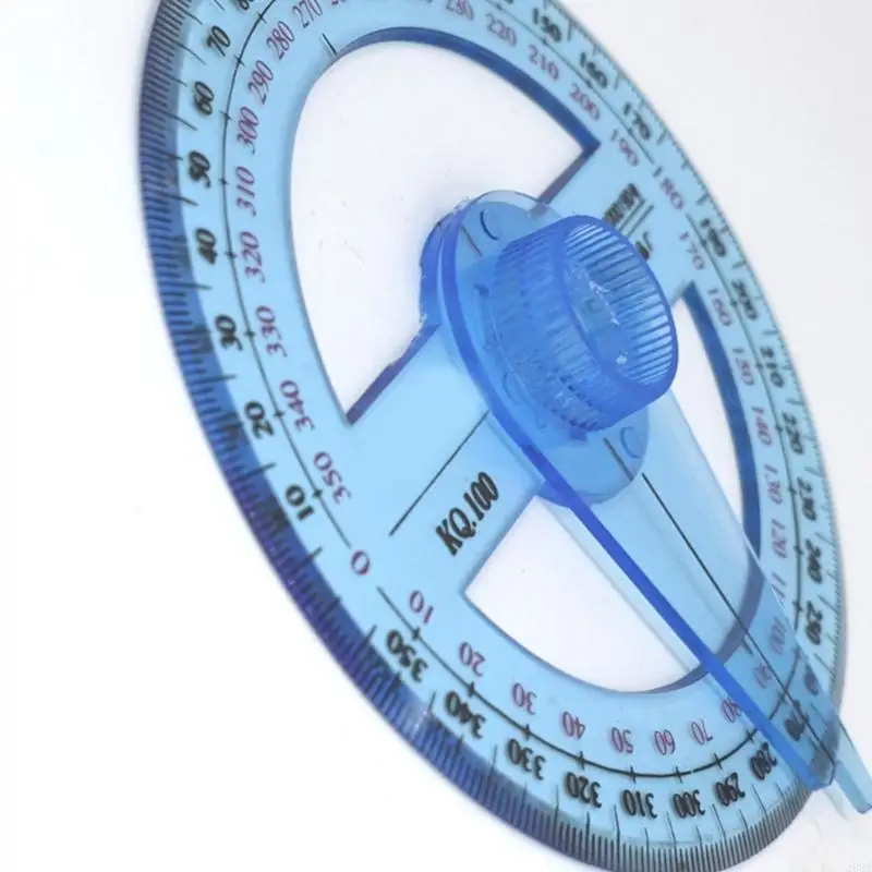 2 Pcs Clear Protractor Ruler Math Protractor Circle Protractor for Drawing 203A