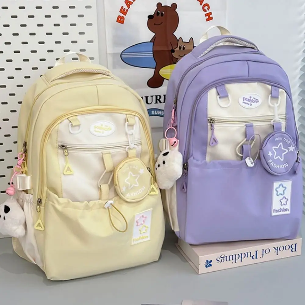 New Canvas Laptop Backpack Lightweight Student Bookbag Schoolbag Durable Multi-pocket Travel Bag