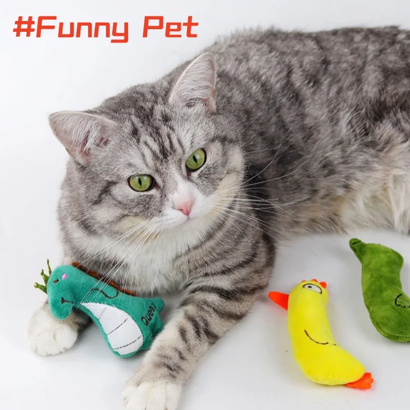 

Pet's Plush Toy Play Ownself Chew Toy Cat's Mice Animal Toys Attractive Cute Element Catnip Top Toy