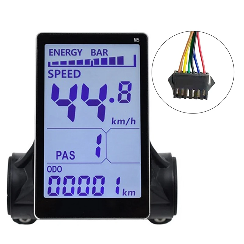 

M5 Electric Bike LCD Display Meter 24V 36V 48V 60V E Scooter For Mountain Electric Bike (SM 6PIN)