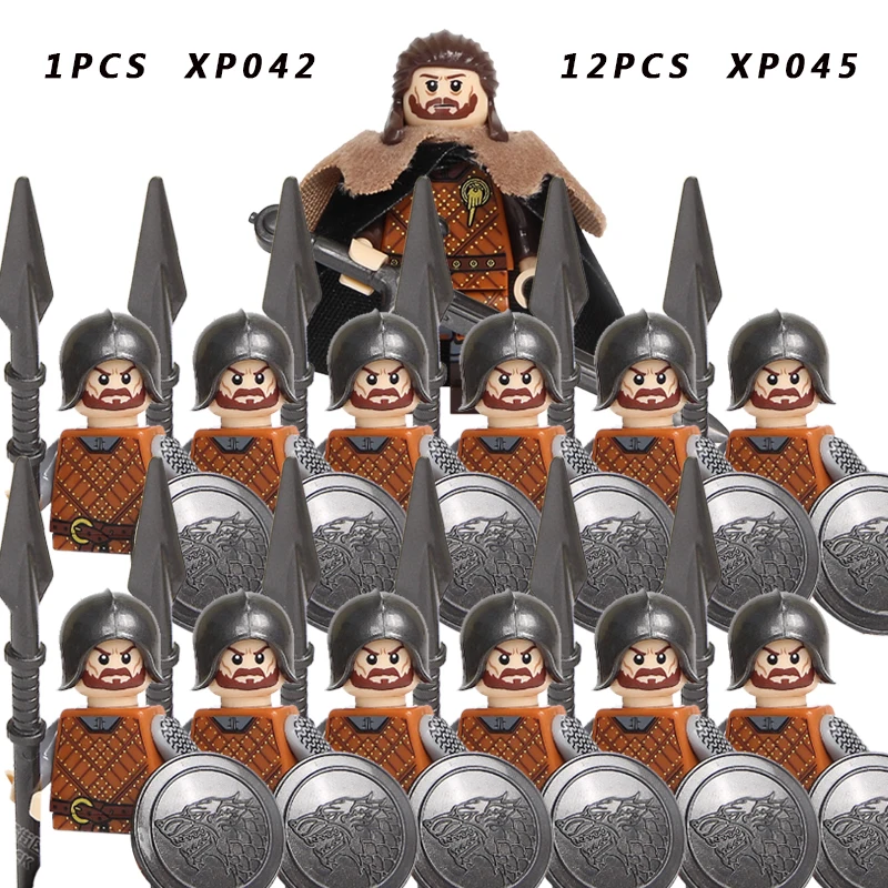 13PCS/SET Medieval Knights Group Military  Soldiers Figure Building Block  Educational Toys For Children  KT1073