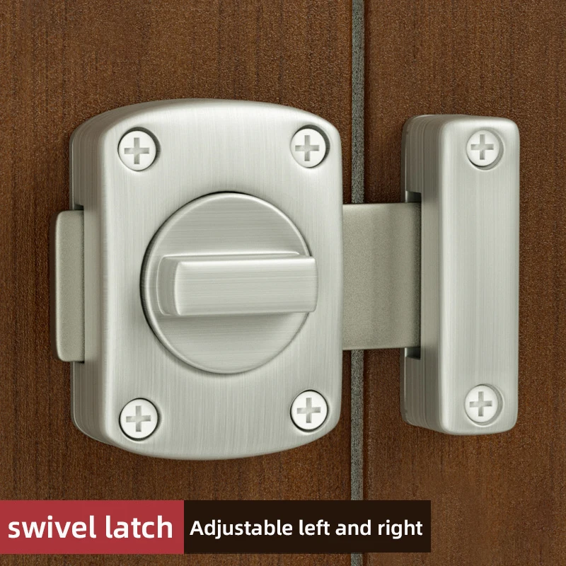 Metal zinc alloy latch door bolt door latch anti-theft bathroom latch bedroom anti-lock artifact spring swivel door locks