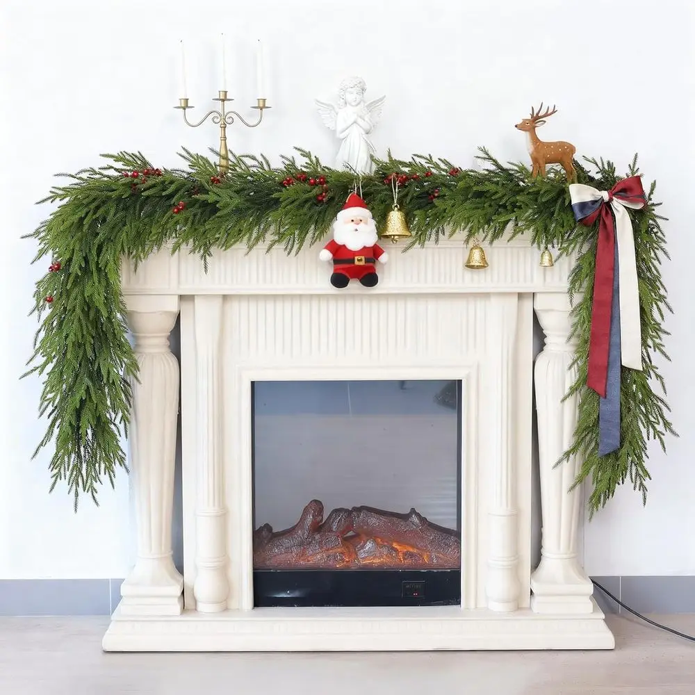 إكليل من خشب الصنوبر الشمالي الاصطناعي بطول 5 أقدام واقعي للمدفأة والعطلات والديكور الداخلي/الخارجي