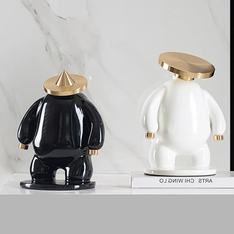 Abstract Fat Man Character Ornaments Sculpture Home Living Room House Interior Accessories American Modern Statue Decorations